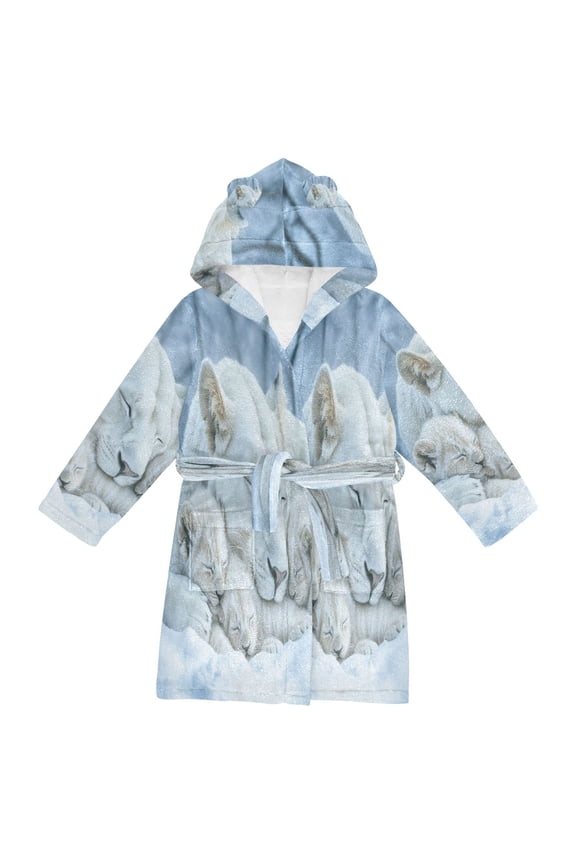 Bathrobes Belt Hooded Winter's Tender Embrace Creative Pattern