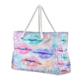 thumbnail image 1 of DIXRUYEE Beach Cooler Travel Tote Bags Beach Bag Fashion Colorful Kisses Printed, 1 of 7