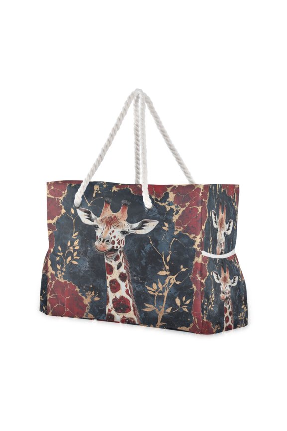 Beach Cooler Travel Tote Bags Beach Bag Fashion Giraffe's Gaze Printed