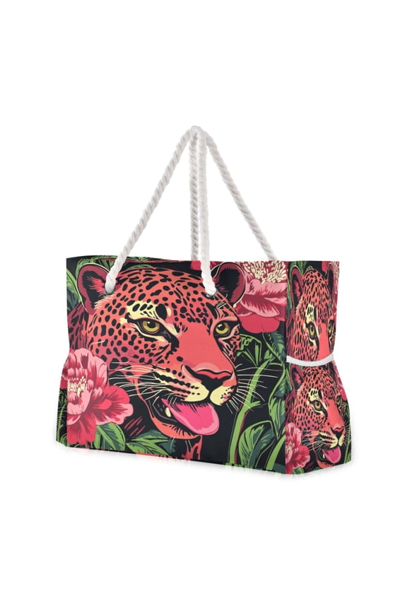 Beach Cooler Travel Tote Bags Beach Bag Fashion Leopard's Charm Printed
