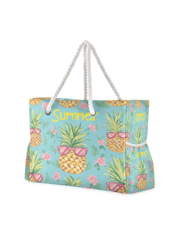 Beach Cooler Travel Tote Bags Beach Bag Fashion Pineapple Party Printed