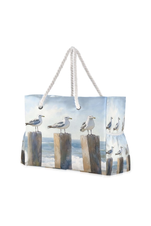 Beach Cooler Travel Tote Bags Beach Bag Fashion Seagull Sentinels Printed