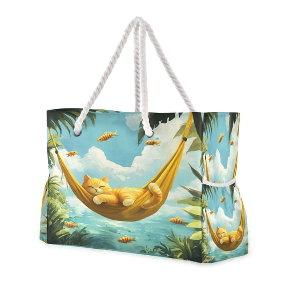 DIXRUYEE Beach Cooler Travel Tote Bags Beach Bag Fashion Sunny Slumber Printed