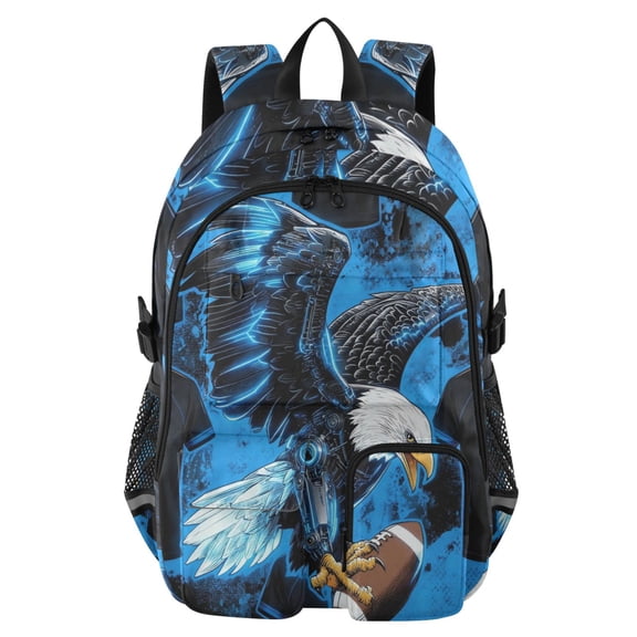 DIXRUYEE Blue Thunder Eagles Backpack for School 14Laptop Compatible with Reflective Safety Strips