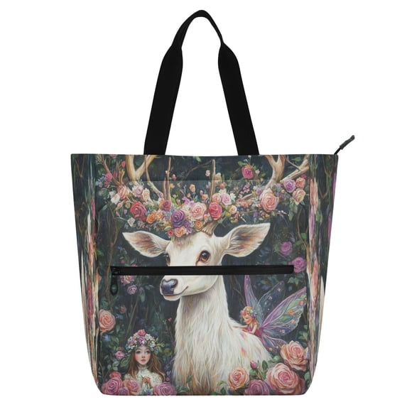 DIXRUYEE Book Tote Bag Casual Style Creatively Floral Majesty Printed