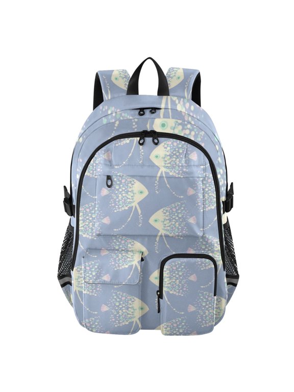 Celestial Fish Swarm Backpack for School 14Laptop Compatible with Reflective Safety Strips