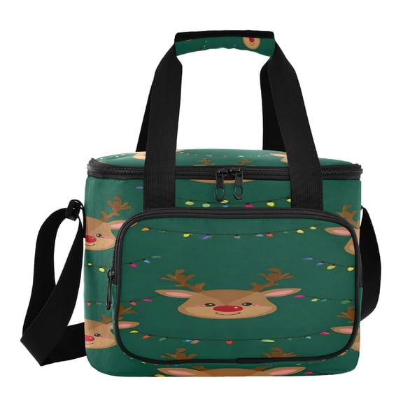 DIXRUYEE Colorful Light Deer Pattern Cooler BagWaterproof 600D Oxford Cloth Leakproof Lunch Bag with Multiple Pockets for Picnics, Potlucks, Barbecues, Outdoor Activities