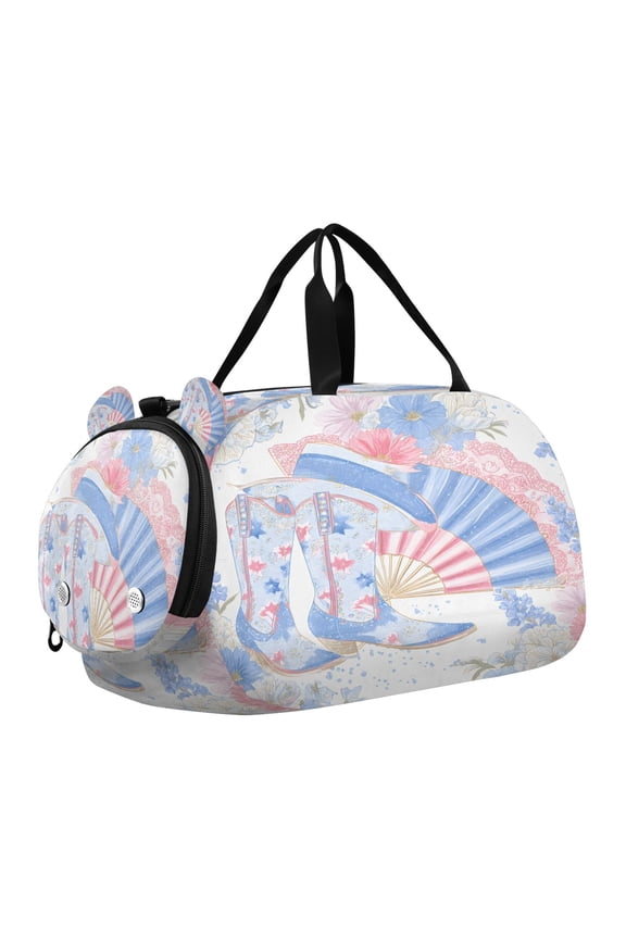 Cowboy Boots Scale Duffel Bag With Ventilated Shoe Pocket & Adjustable Strap for Gym, Dance & Travel
