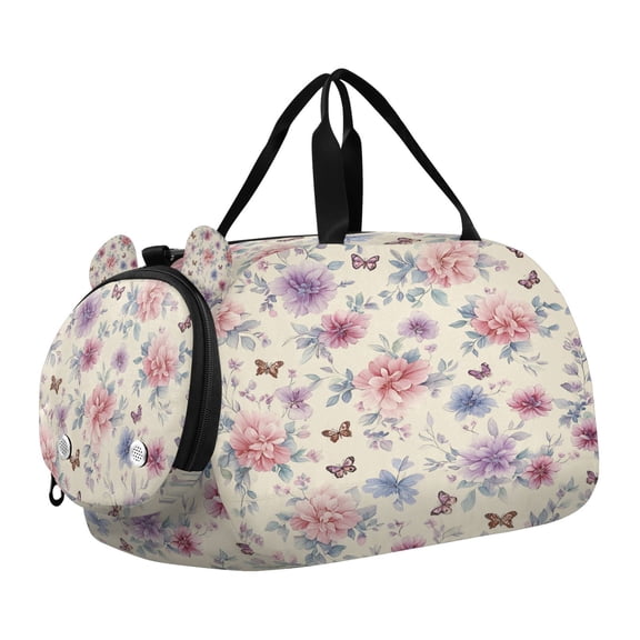 DIXRUYEE Cream Flutter Scale Duffel Bag With Ventilated Shoe Pocket & Adjustable Strap for Gym, Dance & Travel