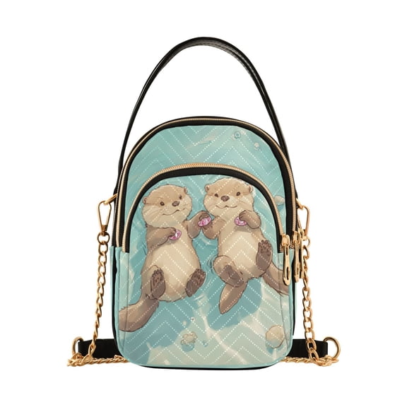 DIXRUYEE Cross Body Fashion Shoulder Waist Purse Bags Adorable Otter Friends Floating Pocket Handbags