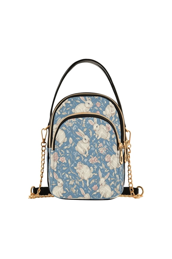 Cross Body Fashion Shoulder Waist Purse Bags Floral Bunny Patterns Pocket Handbags