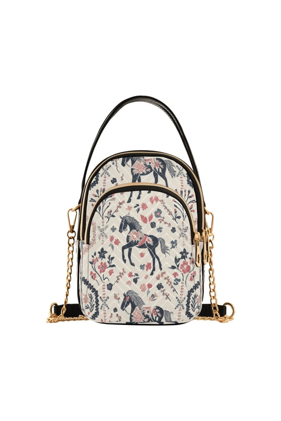 Cross Body Fashion Shoulder Waist Purse Bags Floral Horse Tapestry Pocket Handbags