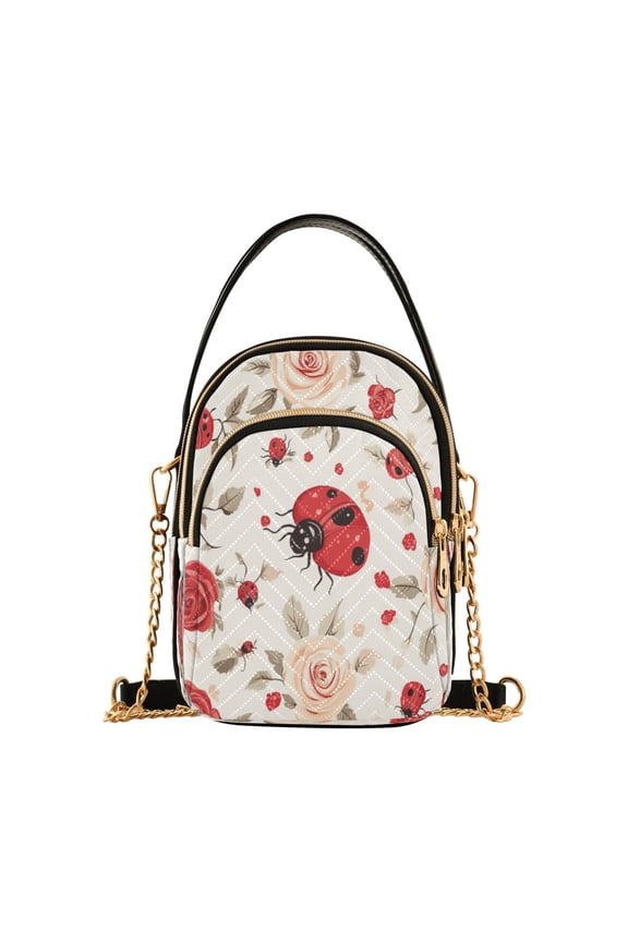 Cross Body Fashion Shoulder Waist Purse Bags Ladybug Roses Pocket Handbags