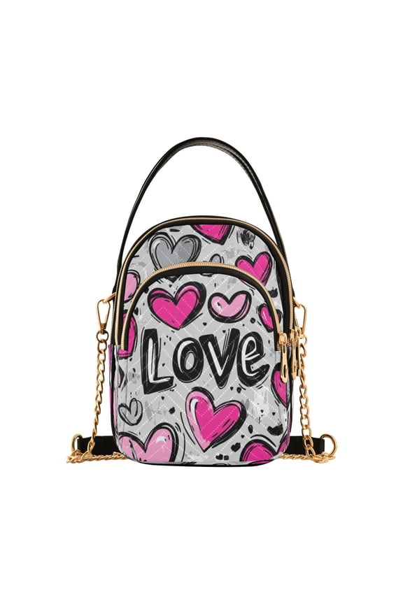 Cross Body Fashion Shoulder Waist Purse Bags Love Patterns in Motion Pocket Handbags