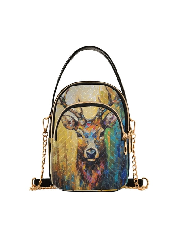 Cross Body Fashion Shoulder Waist Purse Bags Majestic Stag Portrait Pocket Handbags