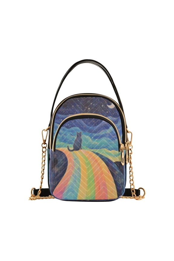 Cross Body Fashion Shoulder Waist Purse Bags Moonlit Rainbow Journey Pocket Handbags