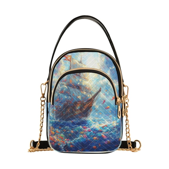 DIXRUYEE Cross Body Fashion Shoulder Waist Purse Bags Oceanic Voyage Pocket Handbags