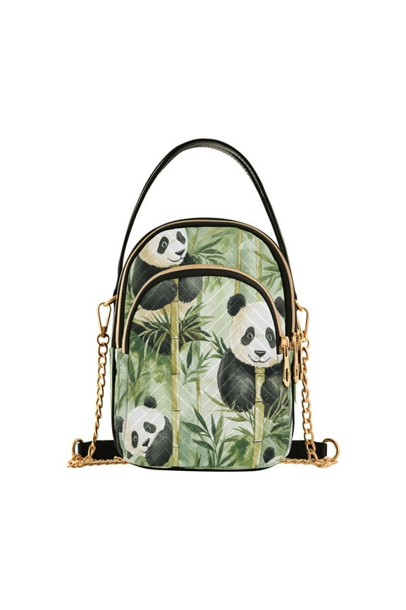 Cross Body Fashion Shoulder Waist Purse Bags Pandas Among Bamboo Bliss Pocket Handbags