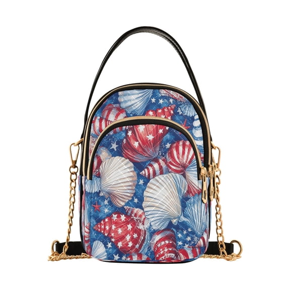 DIXRUYEE Cross Body Fashion Shoulder Waist Purse Bags Patriotic Seashells Pocket Handbags