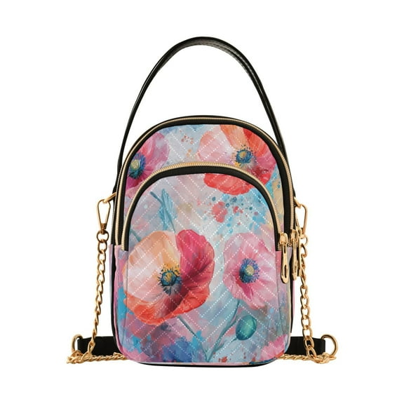 DIXRUYEE Cross Body Fashion Shoulder Waist Purse Bags Poppy Explosion Pocket Handbags