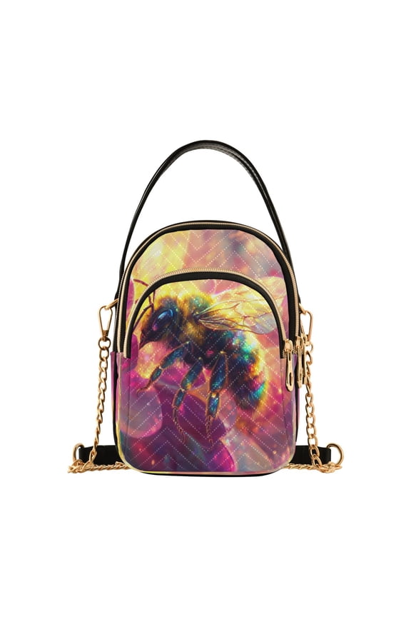 Cross Body Fashion Shoulder Waist Purse Bags Radiant Bee in Bloom Pocket Handbags
