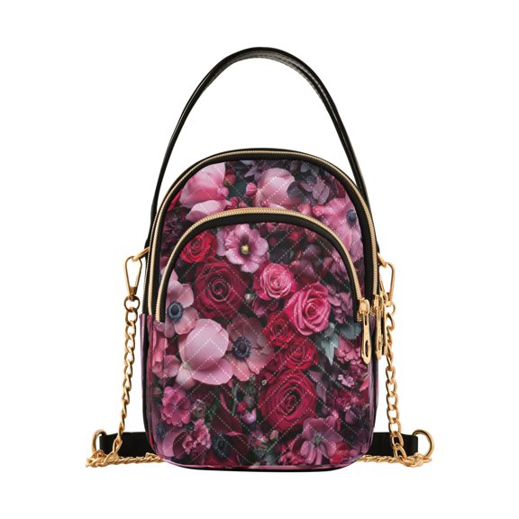 DIXRUYEE Cross Body Fashion Shoulder Waist Purse Bags Rose Garden Serenade Pocket Handbags