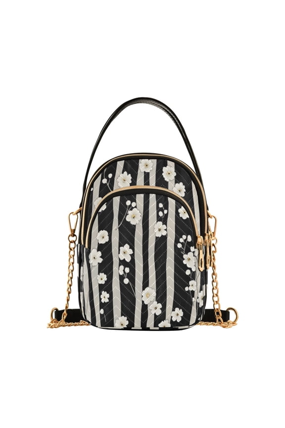 Cross Body Fashion Shoulder Waist Purse Bags Springtime Blossom Pattern Pocket Handbags
