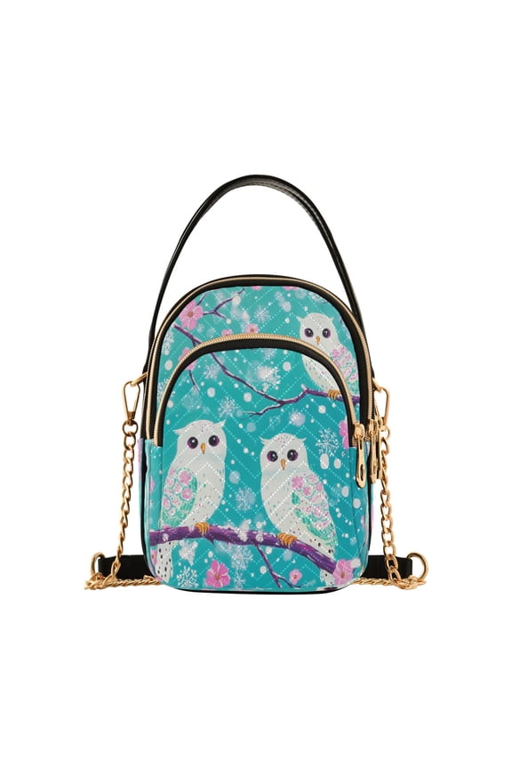 Cross Body Fashion Shoulder Waist Purse Bags Springtime Owls Pocket Handbags
