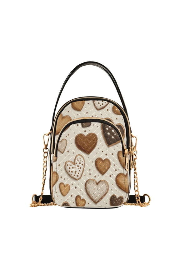 Cross Body Shoulder Handbags Bags Fashion Assorted Heart Cookie Feast Pattern