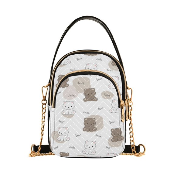 DIXRUYEE Cross Body Shoulder Handbags Bags Fashion Bear Buddy Pastel Toss Pattern