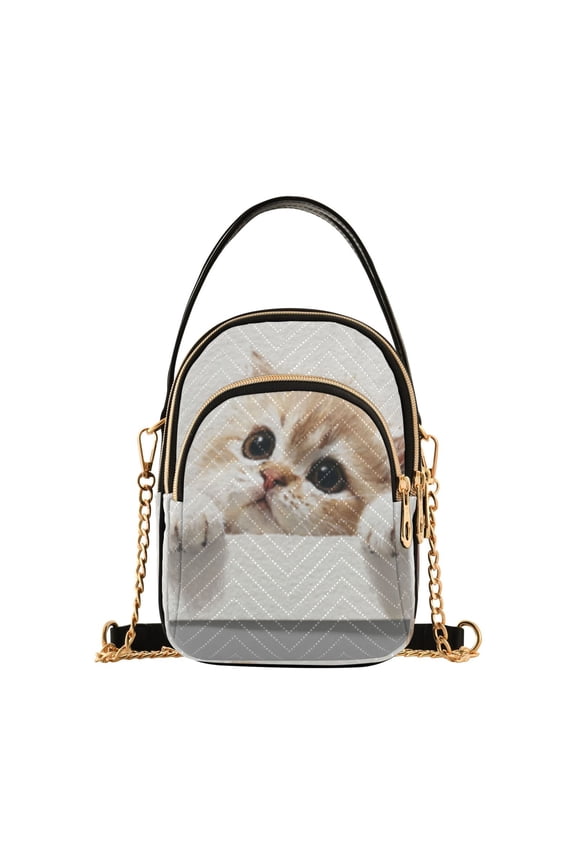 Cross Body Shoulder Handbags Bags Fashion Boo Kitten Curiosity Pattern