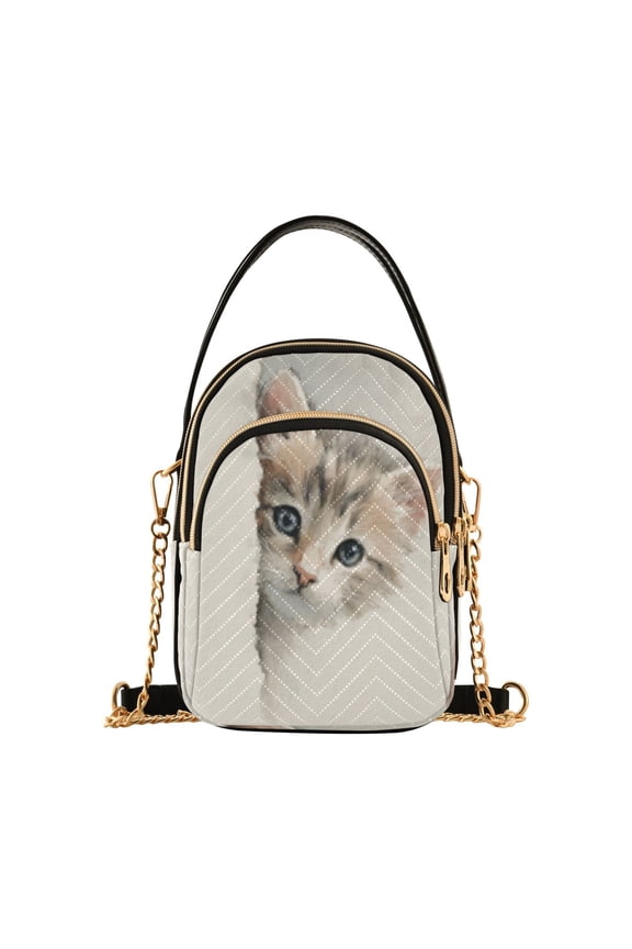 Cross Body Shoulder Handbags Bags Fashion Boo Kitten Portrait Pattern