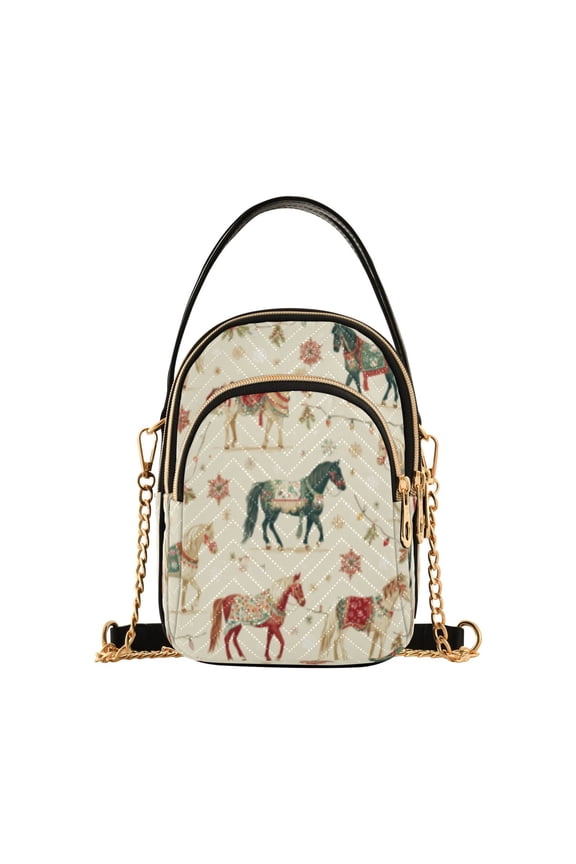 Cross Body Shoulder Handbags Bags Fashion Carousel Horses Pattern