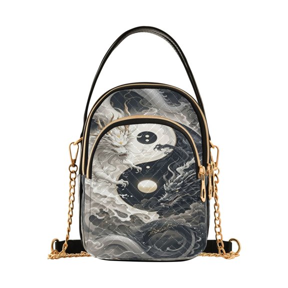 DIXRUYEE Cross Body Shoulder Handbags Bags Fashion Celestial Dragons Duel Pattern