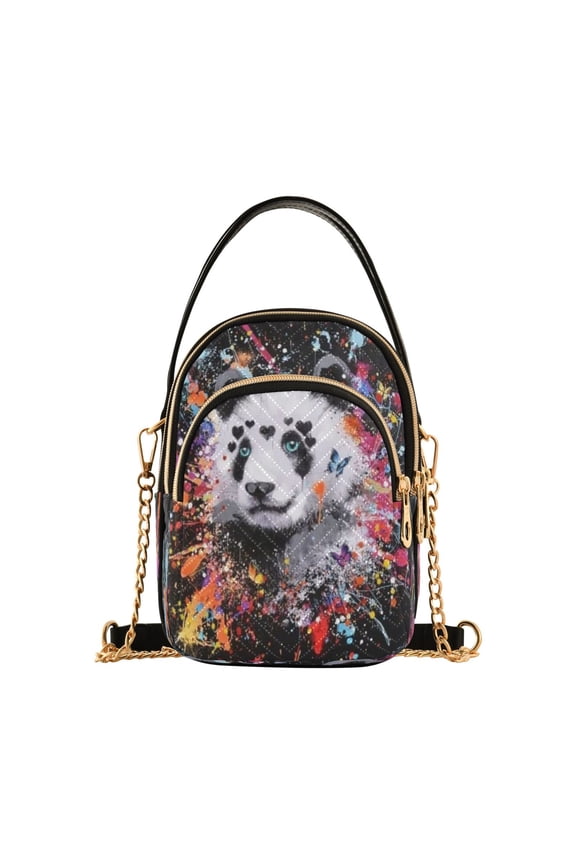 Cross Body Shoulder Handbags Bags Fashion Colorful Panda Splash Pattern