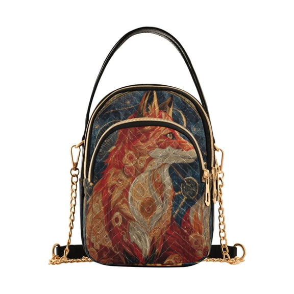 DIXRUYEE Cross Body Shoulder Handbags Bags Fashion Elegant Fox in Cosmos Pattern