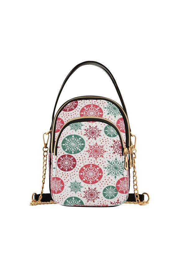 Cross Body Shoulder Handbags Bags Fashion Festive Snowflakes Pattern