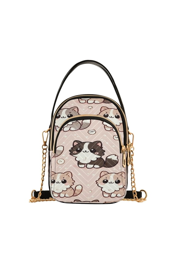 Cross Body Shoulder Handbags Bags Fashion Furry Kitten Collage Pattern