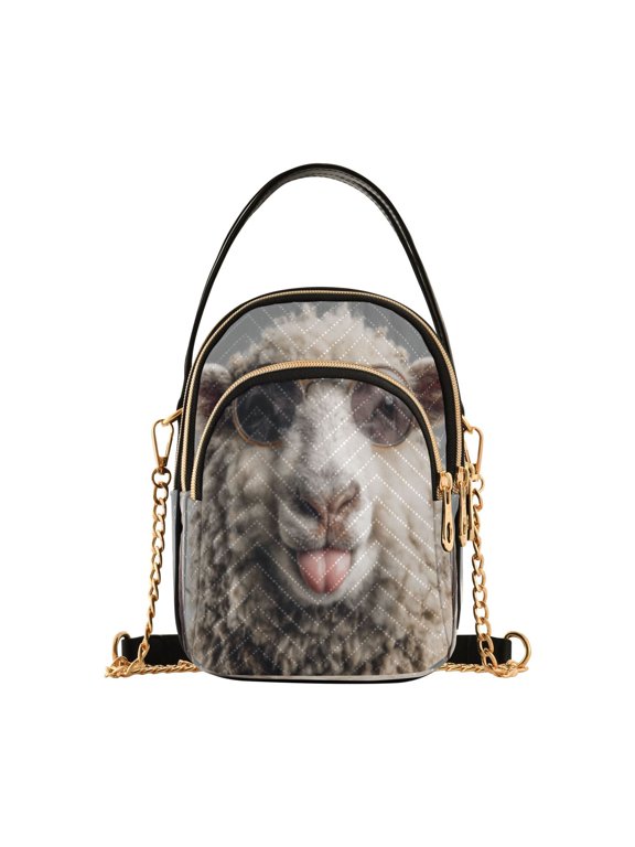 Cross Body Shoulder Handbags Bags Fashion Glasses and Grin Pattern
