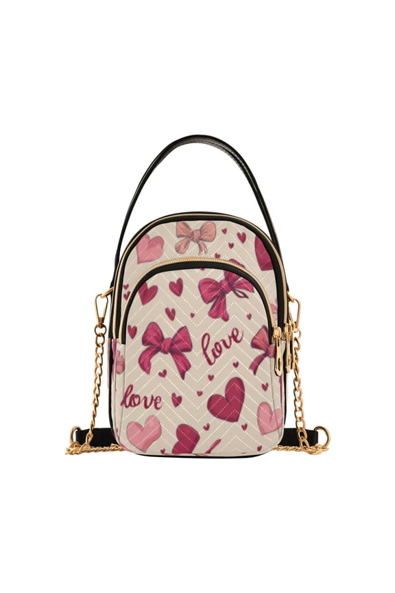 Cross Body Shoulder Handbags Bags Fashion Heart & Bow Extravaganza Pattern