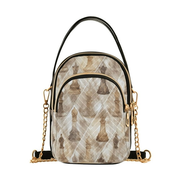 DIXRUYEE Cross Body Shoulder Handbags Bags Fashion Monochromatic Chess Formation Pattern