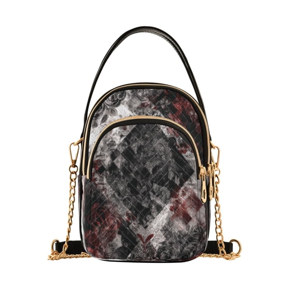 DIXRUYEE Cross Body Shoulder Handbags Bags Fashion Monochrome Quilt Design Pattern