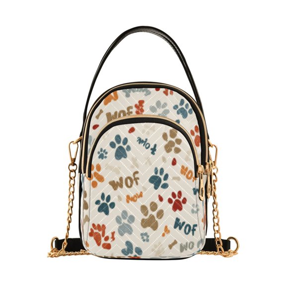 DIXRUYEE Cross Body Shoulder Handbags Bags Fashion Pastel Paw Woof Pattern