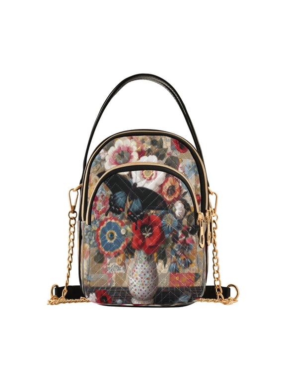 Cross Body Shoulder Handbags Bags Fashion Patchwork Bloom Pattern