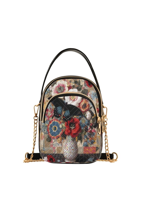 Cross Body Shoulder Handbags Bags Fashion Patchwork Bloom Pattern