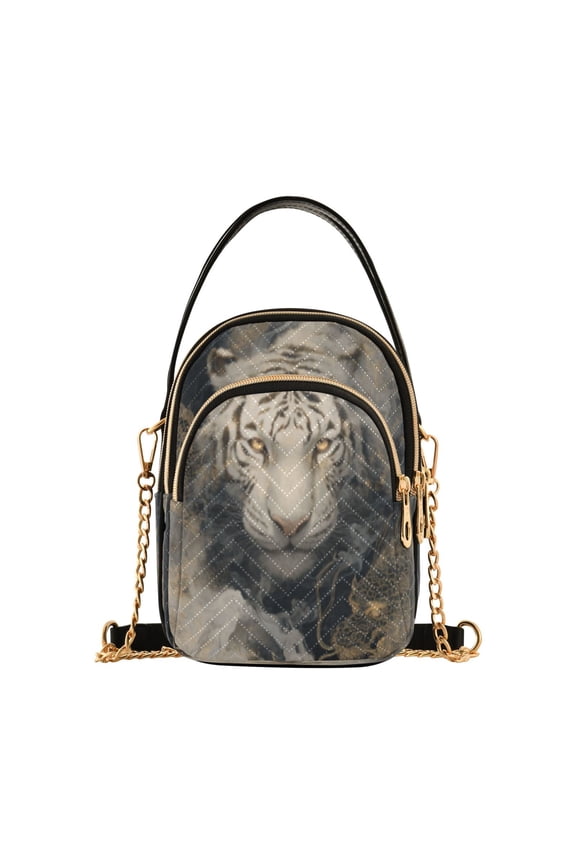 Cross Body Shoulder Handbags Bags Fashion Phantom White Tiger Pattern