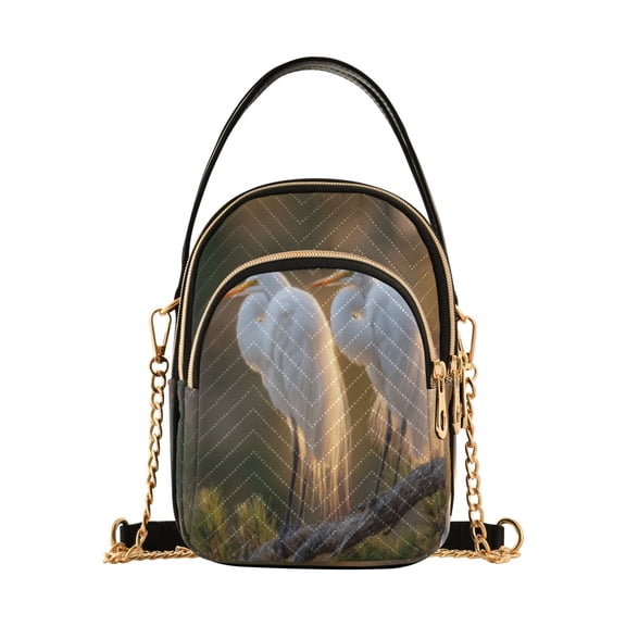 DIXRUYEE Cross Body Shoulder Handbags Bags Fashion Sunset Egret Duet Pattern