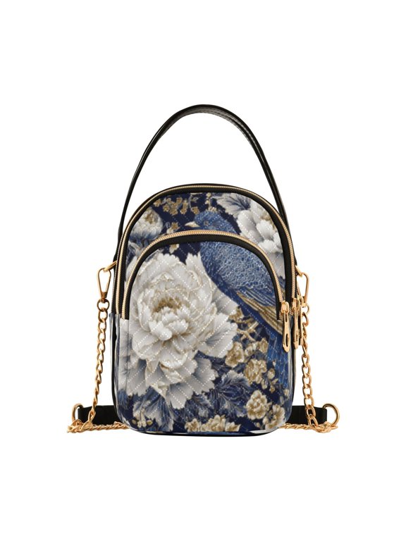 Cross Body Shoulder Handbags Bags Fashion Velvet Bloom Pattern