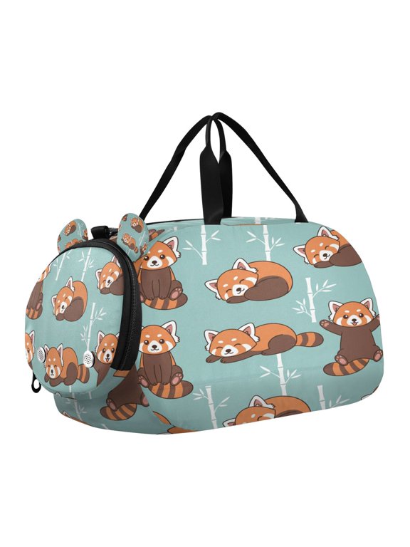 Cute Red Panda Scale Duffel Bag With Ventilated Shoe Pocket & Adjustable Strap for Gym, Dance & Travel