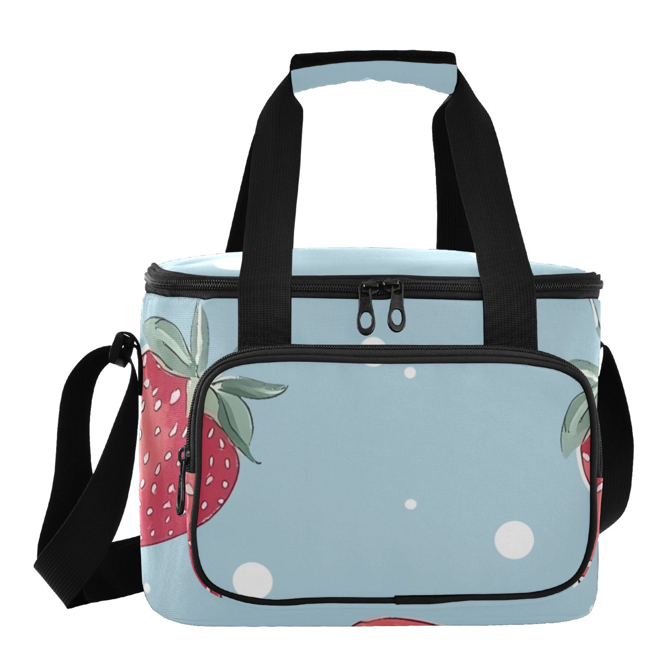 DIXRUYEE Cute Strawberry Pattern Cooler BagWaterproof 600D Oxford Cloth ...